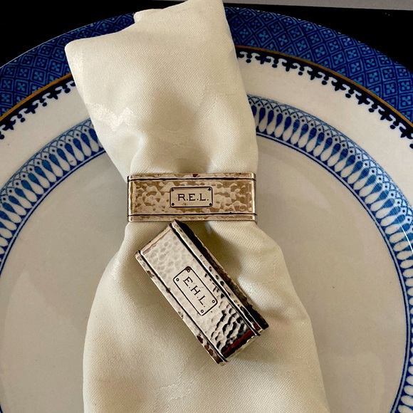 Sterling Arts & Crafts Napkin Rings - Picture 1 of 5